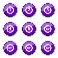Warranty Guarantee Seal Violet Vector Button Icon Design Set N11