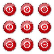 Warranty Guarantee Seal Red Vector Button Icon Design Set N10