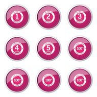Warranty Guarantee Seal Pink Vector Button Icon Design Set N11