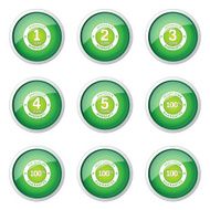 Warranty Guarantee Seal Green Vector Button Icon Design Set N11