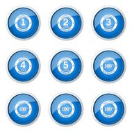 Warranty Guarantee Seal Blue Vector Button Icon Design Set N11