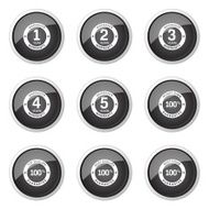 Warranty Guarantee Seal Black Vector Button Icon Design Set N11