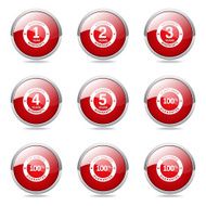 Warranty Guarantee Seal Red Vector Button Icon Design Set N11