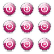 Warranty Guarantee Seal Pink Vector Button Icon Design Set N12