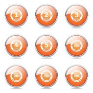 Warranty Guarantee Seal Orange Vector Button Icon Design Set N11