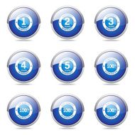 Warranty Guarantee Seal Blue Vector Button Icon Design Set N12