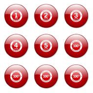 Warranty Guarantee Seal Red Vector Button Icon Design Set N12