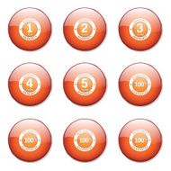 Warranty Guarantee Seal Orange Vector Button Icon Design Set N12
