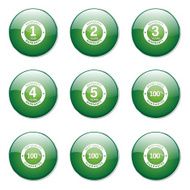 Warranty Guarantee Seal Green Vector Button Icon Design Set N13
