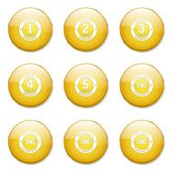 Warranty Guarantee Seal Yellow Vector Button Icon Design Set N12