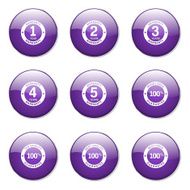 Warranty Guarantee Seal Violet Vector Button Icon Design Set N13
