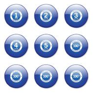 Warranty Guarantee Seal Blue Vector Button Icon Design Set N13