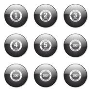 Warranty Guarantee Seal Black Vector Button Icon Design Set N13