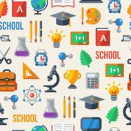 Back to school seamless pattern Vector illustration