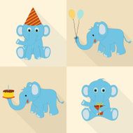 Cute elephant cartoon for Birthday celebration
