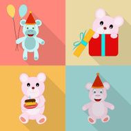 Cute teddy bear for Birthday celebration concept