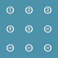 Warranty Guarantee Seal Vector Icon Design Set N2