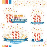 Set of 10th anniversary design elements