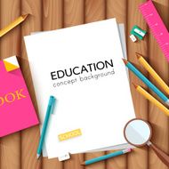 back to school abstract background of flat notebook style concept