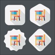 Vintage school desk flat icon with long shadow eps10 N16