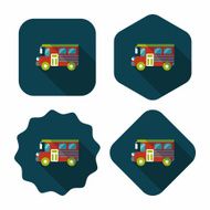 School Bus flat icon with long shadow eps10 N10