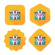 Building school flat icon with long shadow eps10 N110