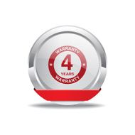 4 Years Warranty Red Vector Icon Button N3