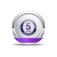 5 Years Warranty Purple Vector Icon Button N2