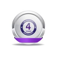 4 Years Warranty Purple Vector Icon Button N2