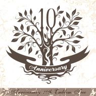 Anniversary 10th emblem tree in classic style