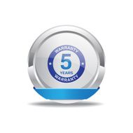 5 Years Warranty Blue Vector Icon Button N2