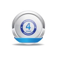 4 Years Warranty Blue Vector Icon Button N2