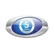 5 Years Warranty Blue Vector Icon Button N3