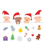 Christmas babies and vectors