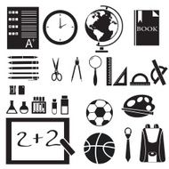 flat icons set of back to school concept Vector illustration