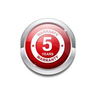 5 Years Warranty Red Vector Icon Button N4