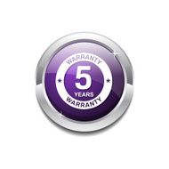5 Years Warranty Purple Vector Icon Button N3