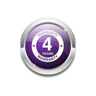 4 Years Warranty Purple Vector Icon Button N3