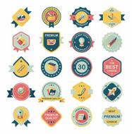 School badge banner design flat background set eps10 N2