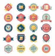 School badge banner design flat background set eps10 N3