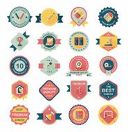 School badge banner design flat background set eps10 N6