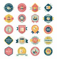 School badge banner design flat background set eps10 N7