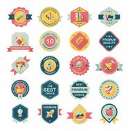 School badge banner design flat background set eps10 N8