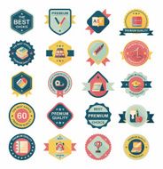 School badge banner design flat background set eps10 N9