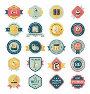 School badge banner design flat background set eps10 N10