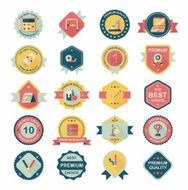 School badge banner design flat background set eps10 N12