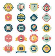 School badge banner design flat background set eps10 N13
