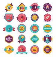 School badge banner design flat background set eps10 N15