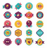 School badge banner design flat background set eps10 N17
