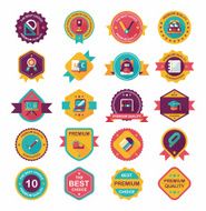 School badge banner design flat background set eps10 N18